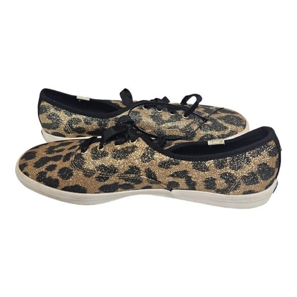 KEDS x KATE SPADE Leopard Print Glitter Sneakers - Size 9 - Picture 3 of 9
